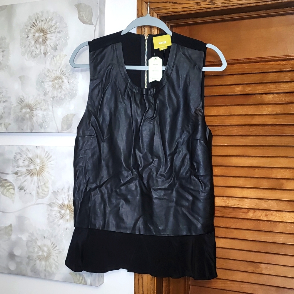 PELPUM LEATHER SILK TOP